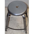 Vintage Industrial Metal Stool Antique Chrome Plated